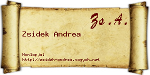 Zsidek Andrea névjegykártya